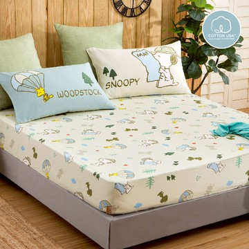 SNOOPY床包組/無異纖精梳美國棉/SN129SNOOPY歷險記