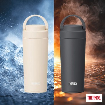 THERMOS膳魔師 寬口不鏽鋼420ml可提式手把 保溫保冰瓶 洗碗機可用 JOV-421