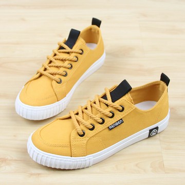 人本帆布鞋女街拍小白鞋2019新款學生平底休閑板鞋女鞋子2002