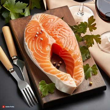 冷凍鮭魚厚切片14P-包冰率40%【每片淨重335公克】非真空袋產地智利 《大欣亨》B171017