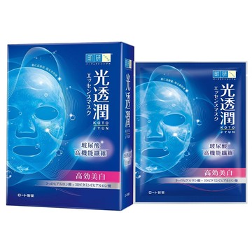 HADALABO 肌研 台灣公司貨 光透潤玻尿酸纖維美白面膜 28ml  6片  1盒