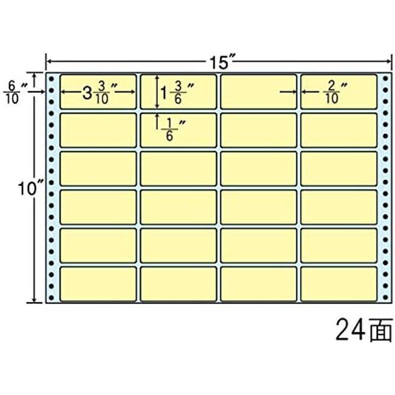 東洋印刷 タックフォームラベル 15インチ ×10インチ 24面付(1ケース500折) M15F-YELLOW