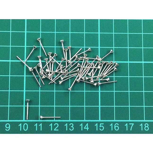 ピアスパーツ　セット　シルバー　3mm　台座　丸皿　底深　50個　ピアス金具　ハンドメイド　アクセサリーパーツ　（AP0740）