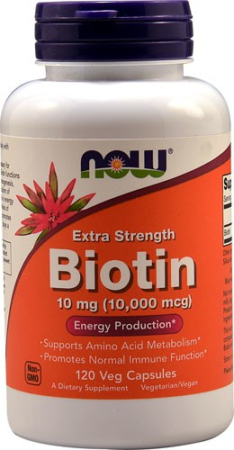 NOW Biotin Extra Strength 10 mg - 120 Vegetarian Capsules