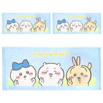 Chiikawa 吉伊卡哇 卡哇毛巾 34x76cm 台灣製 100%棉  混合顏色  3條  1入