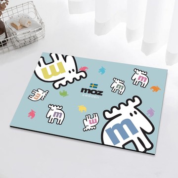 moz瑞典 駝鹿 速乾軟式硅藻防滑地墊-翻轉(奶霜寶寶藍)