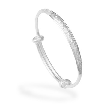 【童樂繪金飾】兒童純銀手鐲手環 出入平安 (彌月銀飾 滿月禮)