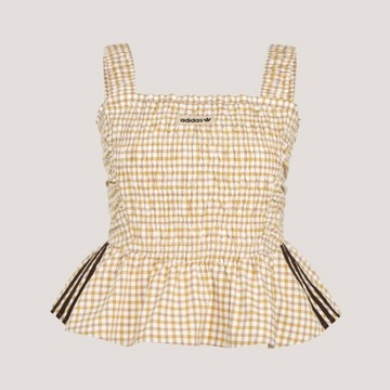 adidas Adidas 愛迪達 Plaid Tank W KX7036 女 背心 格紋背心 米 亞版 純棉