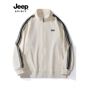 JEEP吉普外套男士衛衣秋季2025新款潮牌寬松立領夾克休閑運動衣服