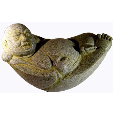 躺著賺 笑開懷 元寶財神 彌勒佛 五行石塑