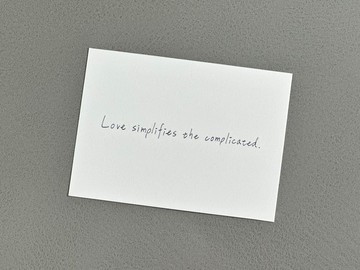 手工絹印明信片 - 愛使一切的複雜變為簡單