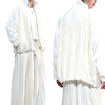Nike As W Nsw Cllctn Pleatd Trk Jkt 外套 女款 米白色 百摺 HJ0518-133