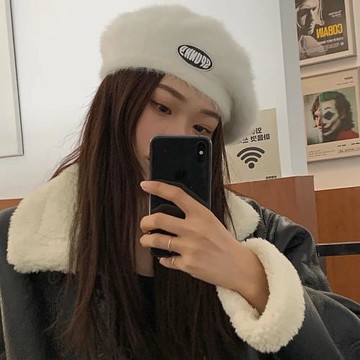 韓系網紅秋冬百搭貝雷帽子女顯臉小氣質毛絨兔毛復古英倫畫家帽潮