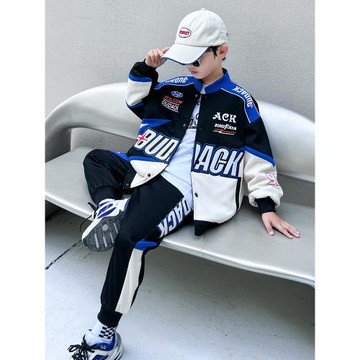 男童春秋裝套裝2025新款男孩中大兒童裝春季運動棒球服休閑兩件套