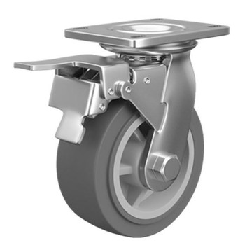 ??免運 可開發票 重型腳輪 4寸5寸6寸8寸TPR橡膠靜音腳輪重型工業萬向輪靜音腳輪