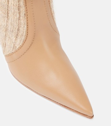 Gianvito Rossi Leather-trimmed knee-high boots