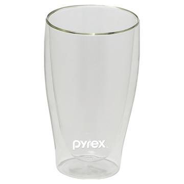珍珠金屬 PYREX 系列 雙層玻璃杯  透明  410ml  1個