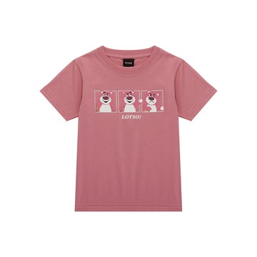 CACO-MIT 熊抱哥方格趣味短T‧親子款-童【J3DI504】