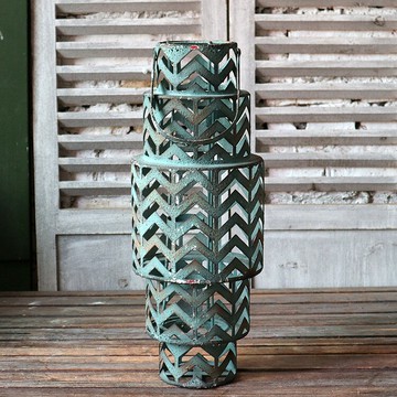 歐式復古鏤空風燈燭臺擺件家居裝飾品孤品1入