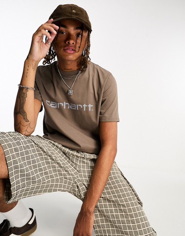 Carhartt WIP script t-shirt in brown
