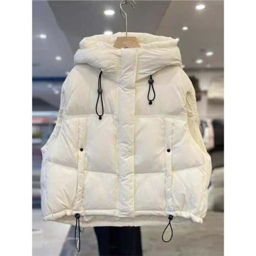 2026秋冬季新款女士連帽羽絨棉服馬甲短款寬松加厚背心保暖外套潮