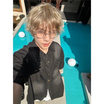 3722 LAB美式潮牌小眾復古洗水泥染牛仔襯衫男短袖日系寬松休閑潮