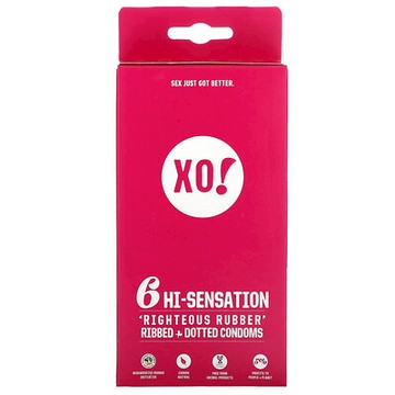 Here We Flo, XO! 特佳橡膠羅紋 + 凸點免孕套，無香型，6 只