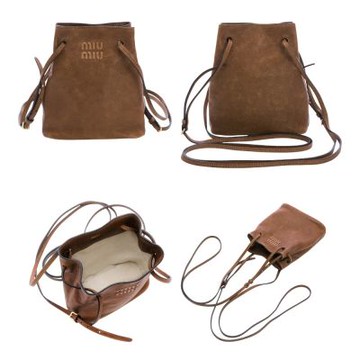 【MIU MIU】Nappa皮革迷你水桶包(多色選)