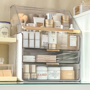 護膚品收納盒防塵帶蓋置物架高級感桌面瓶瓶罐罐整理展示架亞克力 z8092