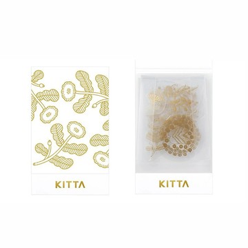 【KING JIM】KITTA隨身攜帶紙膠帶 單張貼紙金箔款 閃耀花朵(近藤