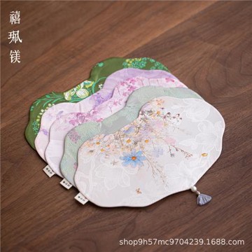 禧珮鎂雙面小茶席茶藝茶桌防水墊香云紗布藝創意干泡席茶盤隔熱墊