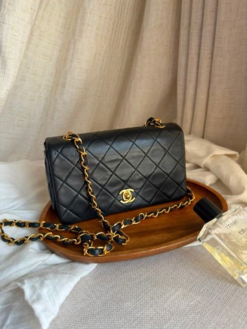Vintage Chanel 復古香奈兒羊皮全翻蓋鏈條斜背包中古包
