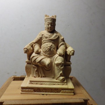 廣澤尊王佛龕小佛像黃楊木精雕（後面平面）