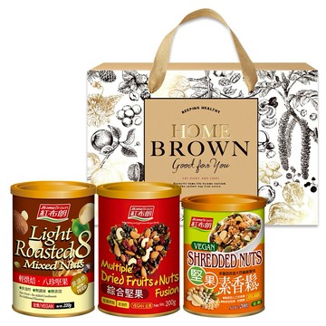 【紅布朗】金緻團圓堅果禮盒(3罐/盒)年節/春節/過年/送禮推薦