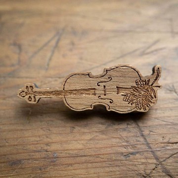 【木 tch】胡桃木・胸針 cello (靜靜奏鳴) 大提琴