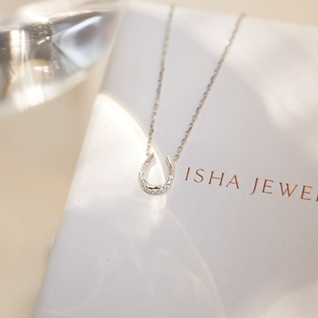 【Isha Jewelry】精鑲扭轉馬蹄純銀項鍊 品牌設計款 幸運項鍊 祝福飾品