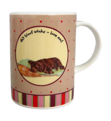 貓狗插畫系列英國骨瓷杯 馬克杯-我愛老狗（40 Woof winks - love em!）