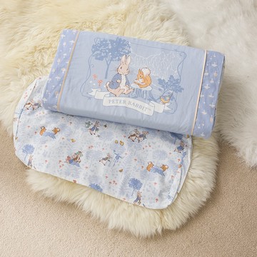 奇哥 - 奇哥乳膠健康枕+悅讀比得兔健康枕套 2入 1歲以上 (寶寶枕頭 嬰兒枕頭 透氣 防霉抗菌)-藍色