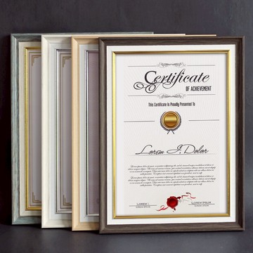 營業執照框 證書框營業執照a3獎狀裱框架畫掛墻a4榮譽相框高新企業擺台原木色『CM41405』