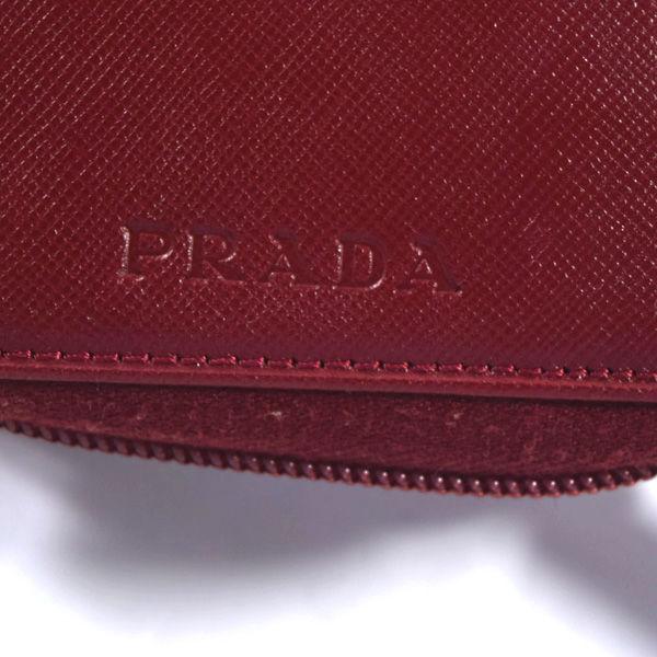 PRADA   プラダ  手帳カバー ラウンドファスナー ボルドー サフィアーノ レザー ブランド 中古