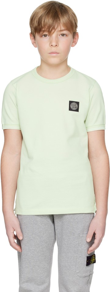 Stone Island Junior 绿色贴饰儿童 T 恤