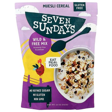 Seven Sundays, 什錦穀物，Wild&Free Mix，藍莓奇亞籽蕎麥味，12 盎司（340 克）