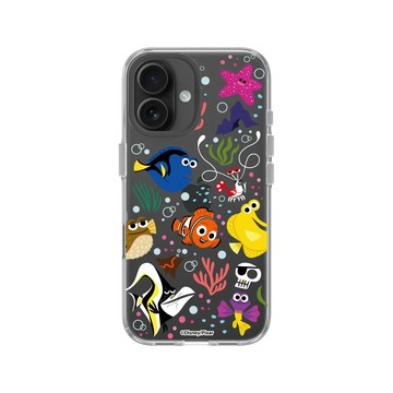 iPhone 16 Clear Case（相機按鈕） 透明 - 迪士尼-皮克斯 PIXAR - 海底總動員 - 角色集合