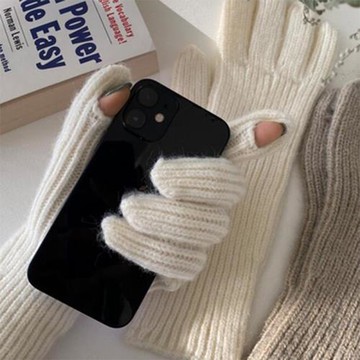 韓版手套冬天女針織毛線保暖可愛女士騎行防寒觸屏冬季女生秋冬季