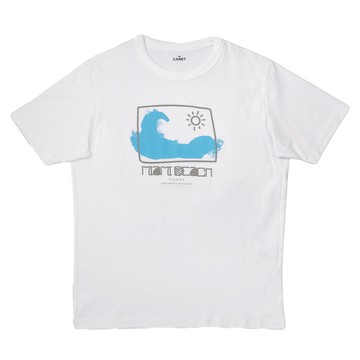 CARET 男女通用印花短袖上衣 - 白色 L 尺寸 100%棉
