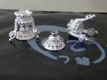 S925純銀合成佛塔藏式佛珠手串飾品鳳眼金剛星月菩提配飾配件