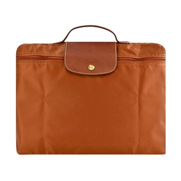 [平輸版]LONGCHAMP LE PLIAGE系列再生尼龍手提摺疊公事包(小/白蘭地酒)真品平輸