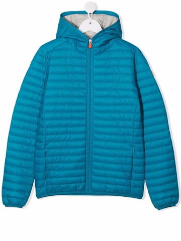 Save The Duck Kids - TEEN hooded puffer jacket - kids - Nylon/Nylon/Polyester - 16 yrs - Blue
