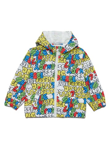 Diesel Kids - Jmolbib bubble-print windbreaker - kids - Polyester - 6-9 mth - Yellow