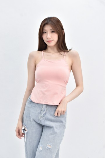 (S) 【簡立喆私服】vestiaire de miss p吊帶 bra top棉質短版粉色上衣